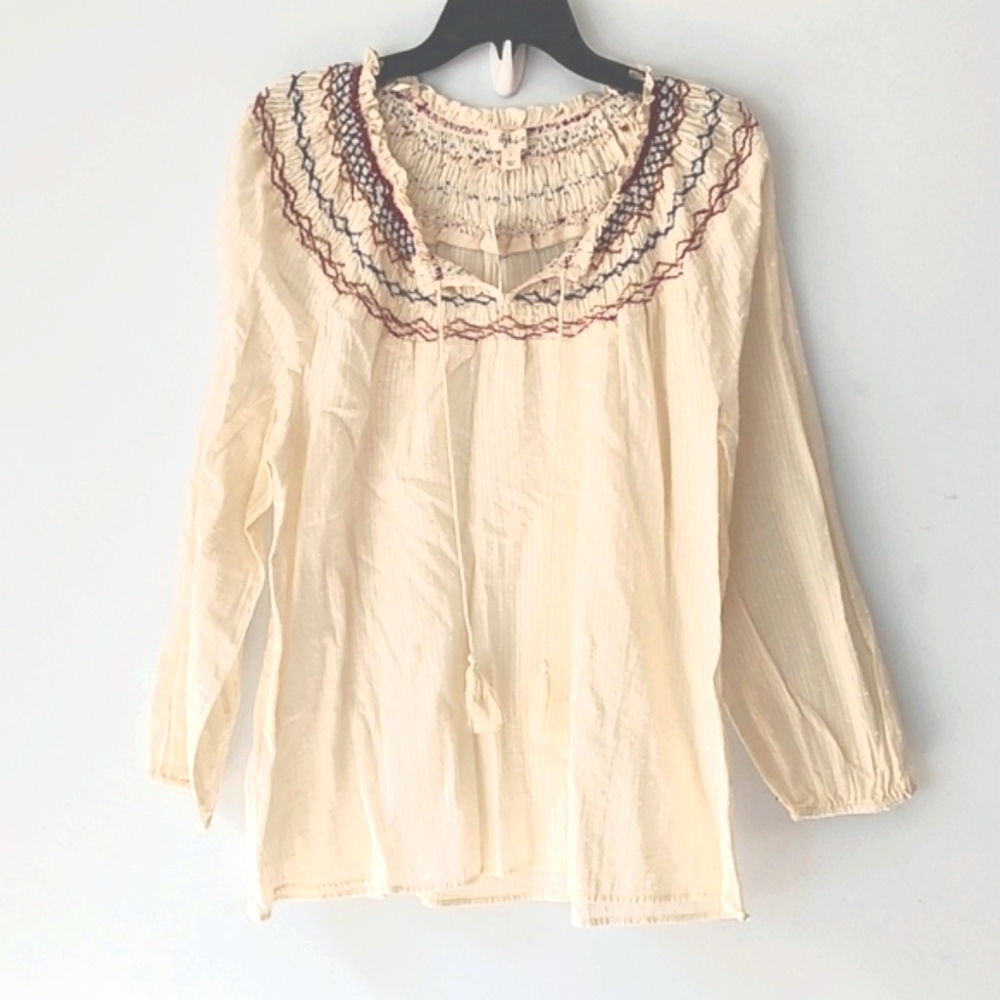 Style & Co Boho Foliage Woven Crafted Smock